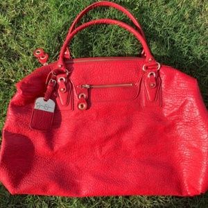 Jessica Simpson XL Large Tote Handbag Red Satchel